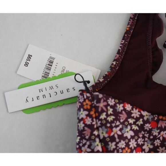 Sanctuary SAMG22129 Small Retrograde Micro Garden Square Neck Bralette Swim Top - Picture 3 of 9